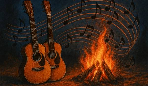 MUSICIEN FEU DE CAMP